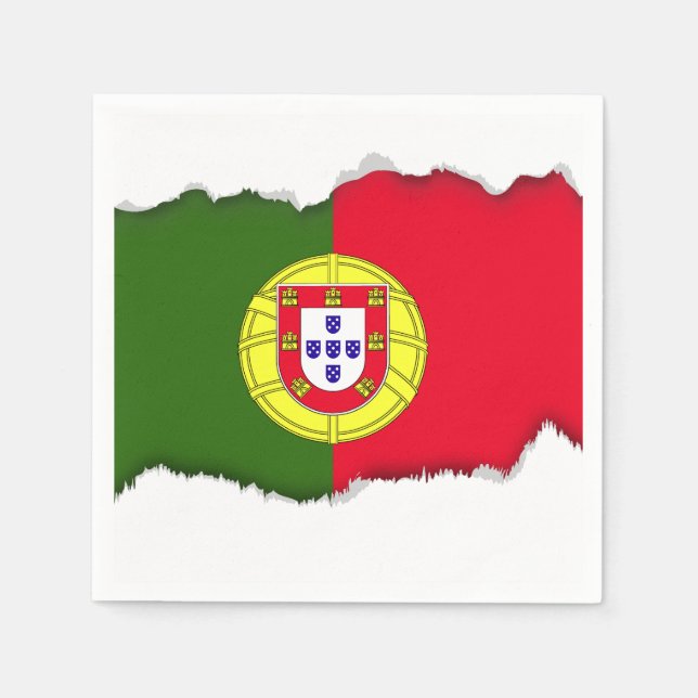 Serviette En Papier Drapeau Portugal (Devant)