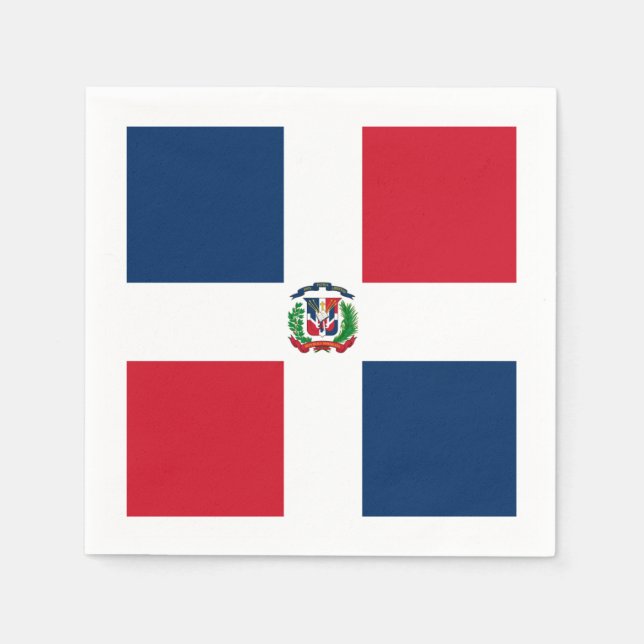Serviette En Papier Drapeau : République Dominicaine (Devant)