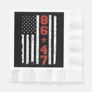 Serviette En Papier Drapeau rétro Vintage USA 86 47 Anti Trump