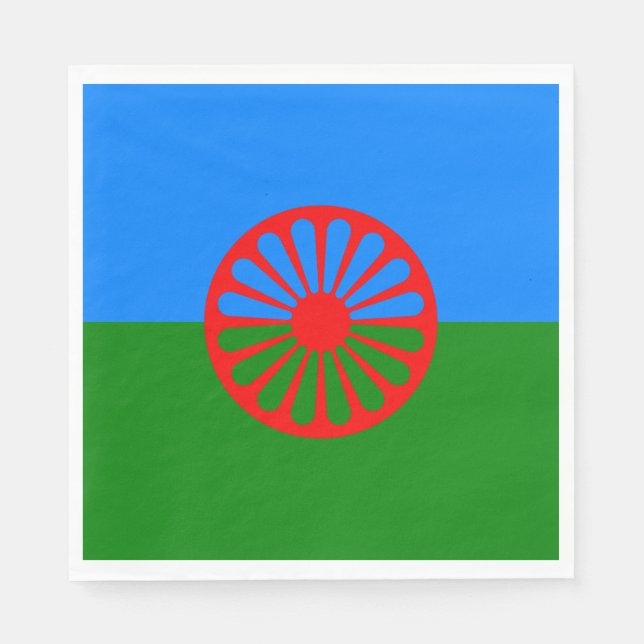 Serviette En Papier Drapeau romani (Devant)