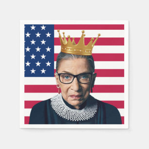Serviette En Papier Drapeau Ruth Bader Ginsburg Crown et USA