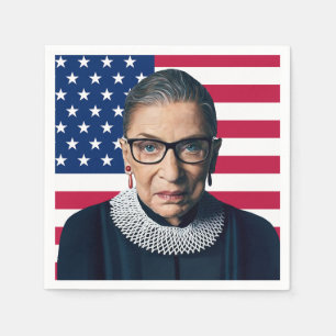 Serviette En Papier Drapeau Ruth Bader Ginsburg et USA