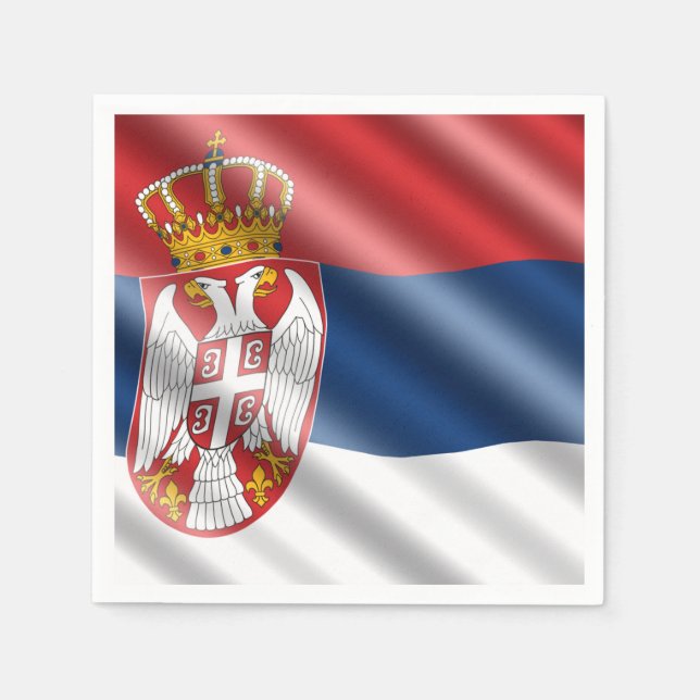 Serviette En Papier Drapeau serbe (Devant)