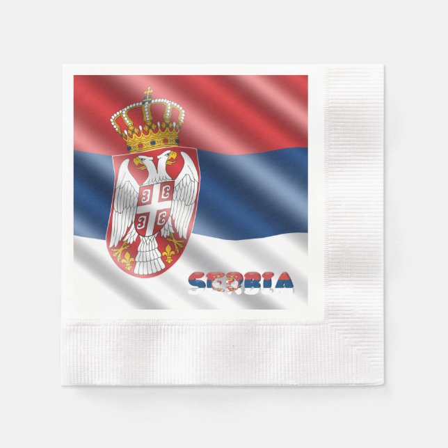 Serviette En Papier Drapeau serbe (Devant)