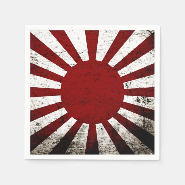 Serviette En Papier Drapeau Soleil Levant du Japon (Devant)