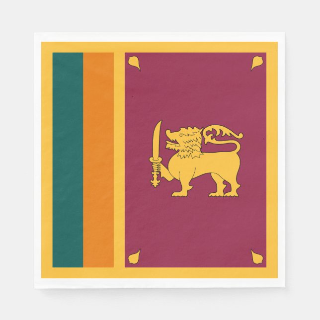 Serviette En Papier Drapeau Sri Lanka (Devant)