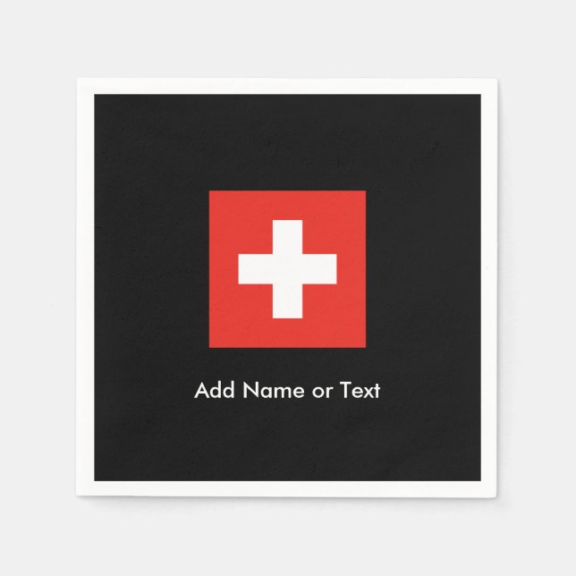 Serviette En Papier Drapeau suisse (Devant)