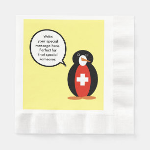 Serviette En Papier Drapeau suisse Parlant M. Penguin