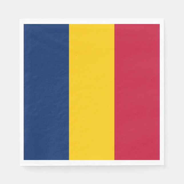 Serviette En Papier Drapeau Tchad (Devant)