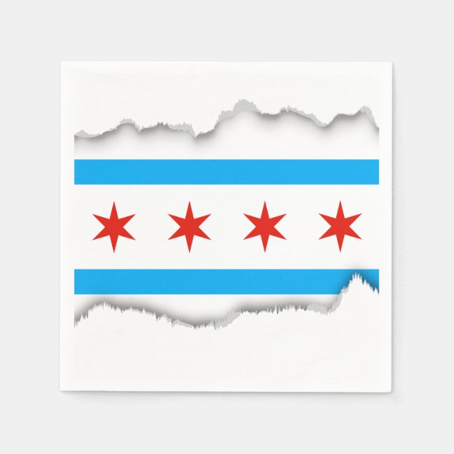 Serviette En Papier Drapeau traditionnel de Chicago (Devant)