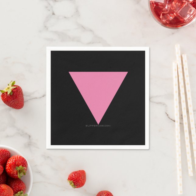 Serviette En Papier Drapeau triangle rose de SlipperyJoe's symbole ros (En situation)