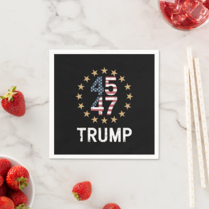 Serviette En Papier Drapeau Trump 2024 Reprenez l'Amérique Trump 45 47
