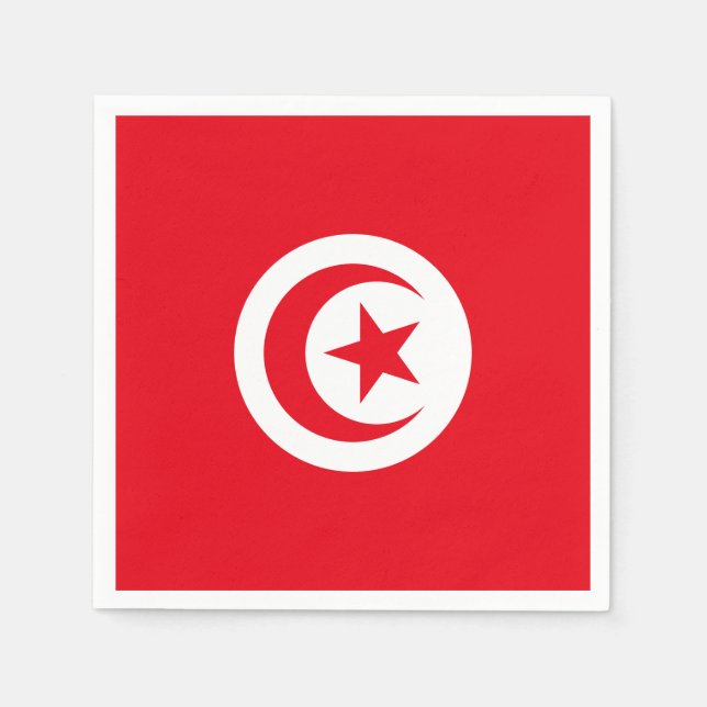 Serviette En Papier Drapeau tunisien (Devant)