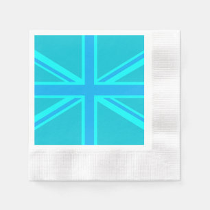 Serviette En Papier Drapeau Turquoise Union Jack britannique