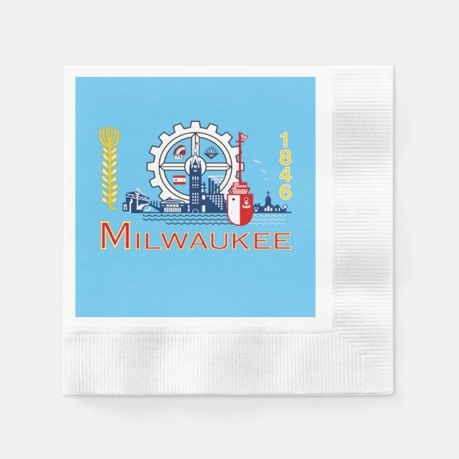Serviette En Papier Drapeau urbain de Milwaukee (Devant)