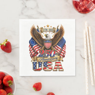 Serviette En Papier Drapeau USA 250e anniversaire 250 ans d'Amérique