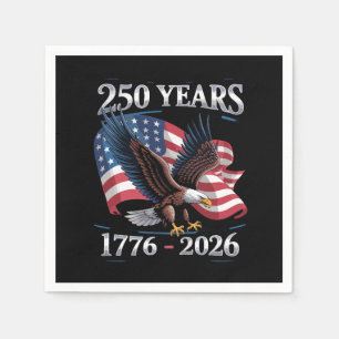 Serviette En Papier Drapeau USA de l'aigle du 4 juillet 250 ans 1776 2