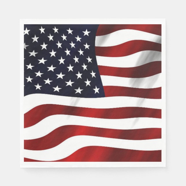 Serviette En Papier Drapeau USA Papier patriotique Napkin (Devant)