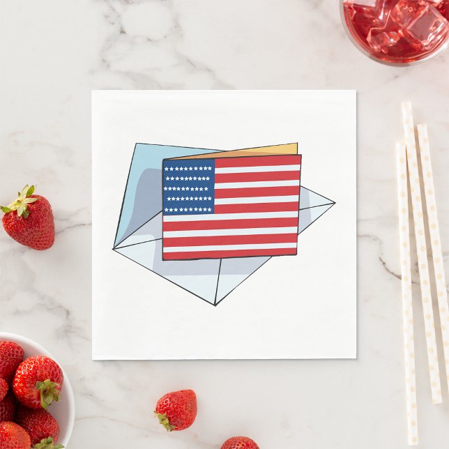 Serviette En Papier Drapeau USA Sur Carte (Créateur téléchargé)