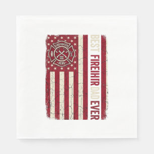 Serviette En Papier Drapeau vertical vintage papa pompier