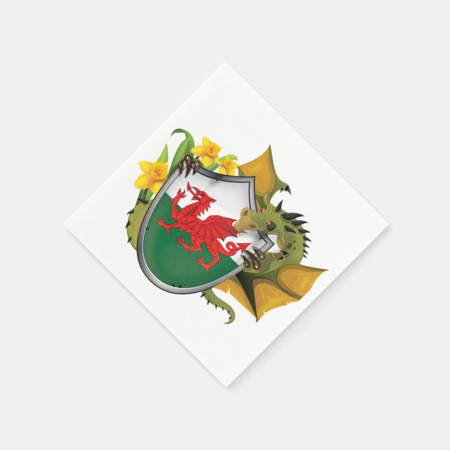 Serviette En Papier Drapeau Welsh Dragon (Coin)
