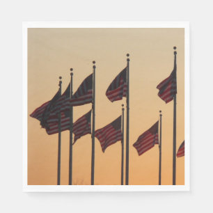 Serviette En Papier Drapeaux au coucher du soleil Patriotique américai