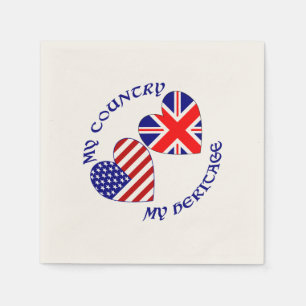 Serviette En Papier Drapeaux britanniques américains cœur Patrimoine P