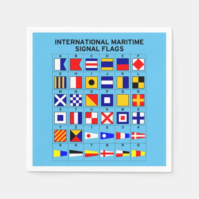Serviette En Papier Drapeaux de signaux maritimes internationaux (Devant)