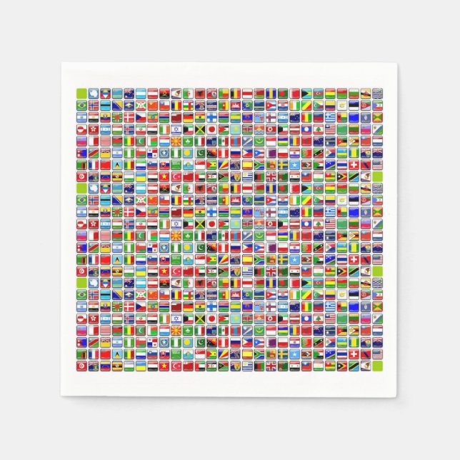 Serviette En Papier Drapeaux du monde (Devant)