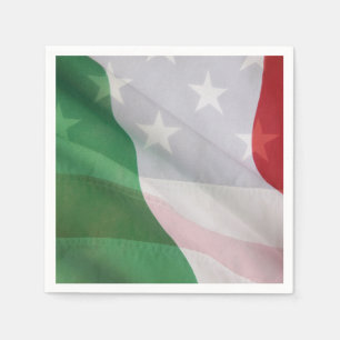 Serviette En Papier Drapeaux italiens et américains