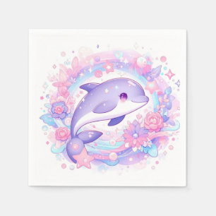 Serviette En Papier Dreamy Little Dolphin Baby shower