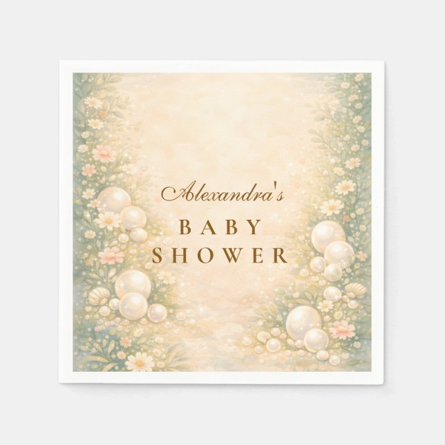 Serviette En Papier Dreamy Ocean Pearl Nursery Baby Shower (Devant)