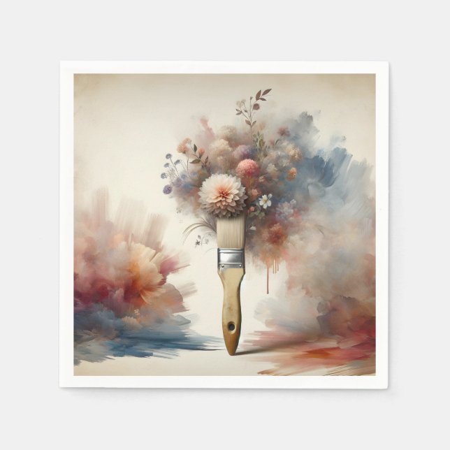 Serviette En Papier Dreamy Paintbrush Flower Bunch (Devant)