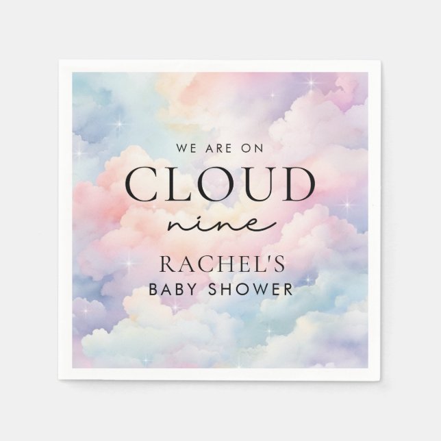 Serviette En Papier Dreamy Pastel Cloud Neuf Baby shower (Devant)