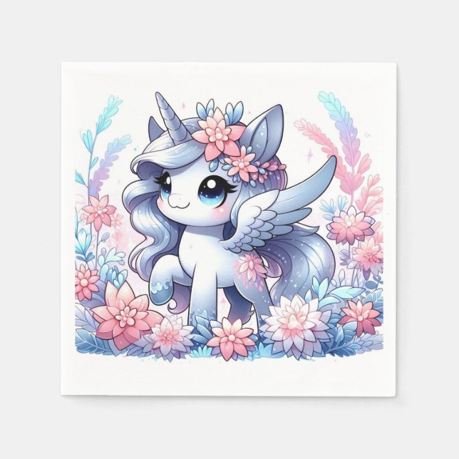 Serviette En Papier Dreamy Sweet Unicorn Baby shower (Devant)