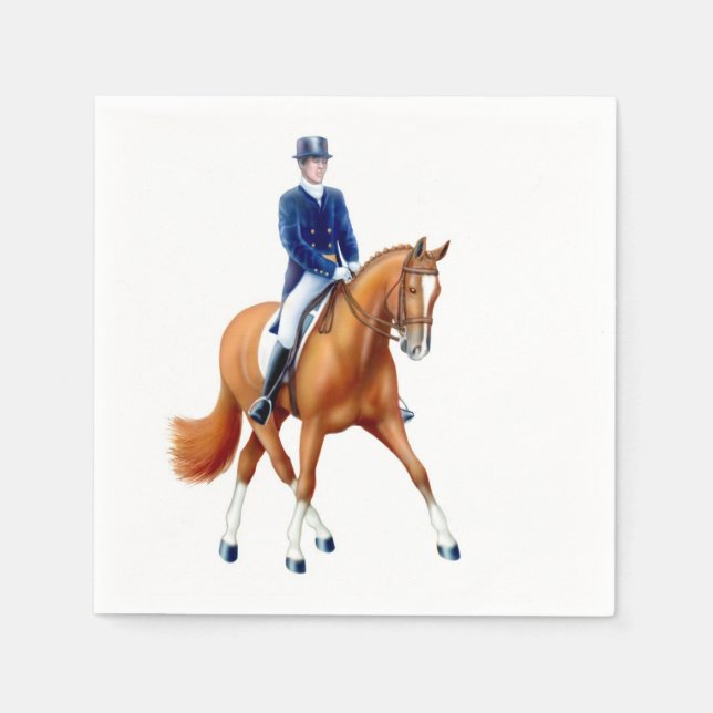 Serviette En Papier Dressage Cheval équestre demi-passe papier serviet (Devant)