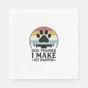Serviette En Papier Dresseur de chiens, je fais asseoir Happens Vintag