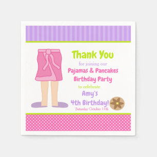 Serviette En Papier Dressing Gown Pajamas et Pancakes Party