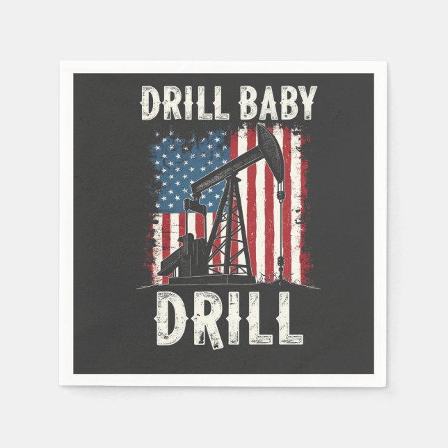 Serviette En Papier Drill Baby Drill American Trump Energy Economy (Devant)