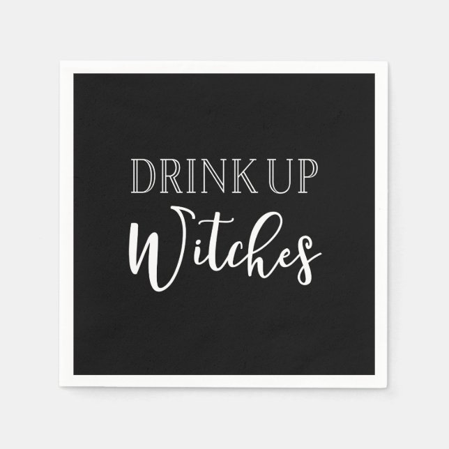 Serviette En Papier Drink Up Witches Halloween Napkins (Devant)