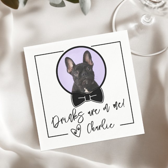 Serviette En Papier Drinks are on me Dog Wedding (Drinks are on me Dog Wedding Napkins)
