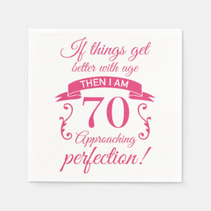 Serviette En Papier Drôle 70e anniversaire 'Perfection'