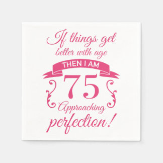 Serviette En Papier Drôle 75e anniversaire 'Perfection'