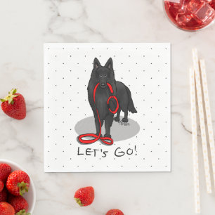 Serviette En Papier Drôle Allons-y ! Marche Chien de berger belge (noi