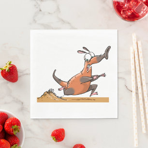 Serviette En Papier Drôle Anteater Cartoon Quirky Running Animal