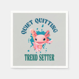 Serviette En Papier Drôle Axolotl Rose Paramètre de Tendance d'Abandon