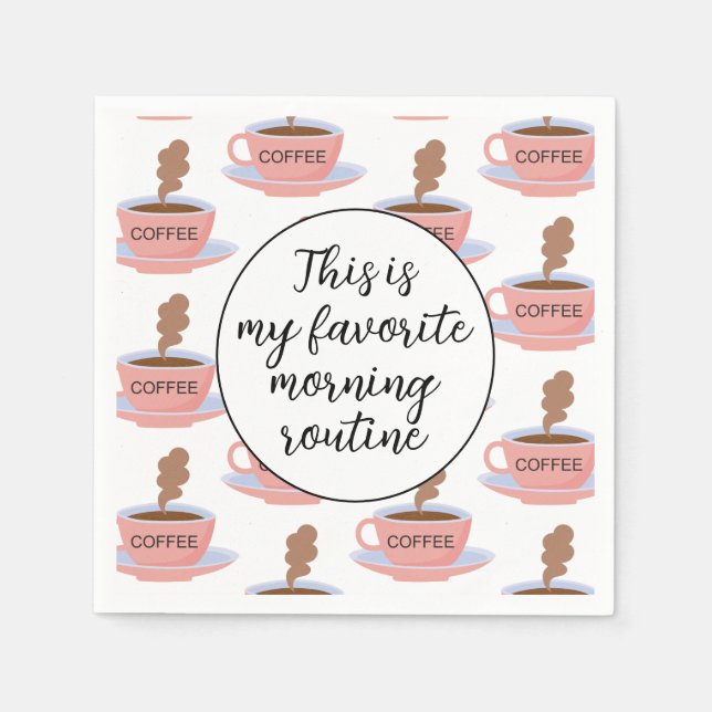 Serviette En Papier Drôle café du matin (Devant)