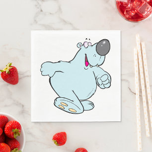 Serviette En Papier Drôle Carton Polaire Ours Bleu Maigre Caractère Bl