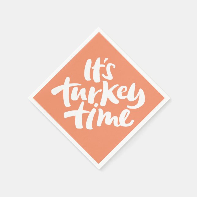 Serviette En Papier Drôle - C'est l'heure de Turquie Thanksgiving Dîne (Coin)