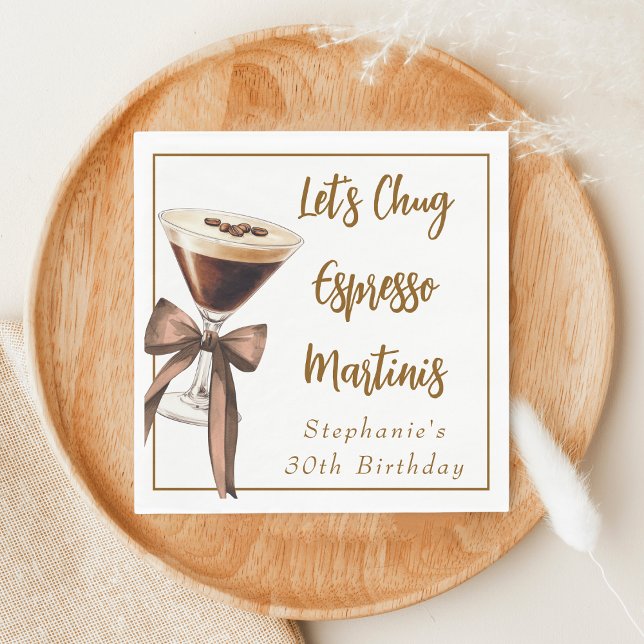 Serviette En Papier Drôle Chic Buvons des Espresso Martinis Anniversai (Créateur téléchargé)